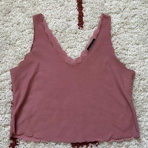 Pink TOPSHOP scalloped tank -- size 4